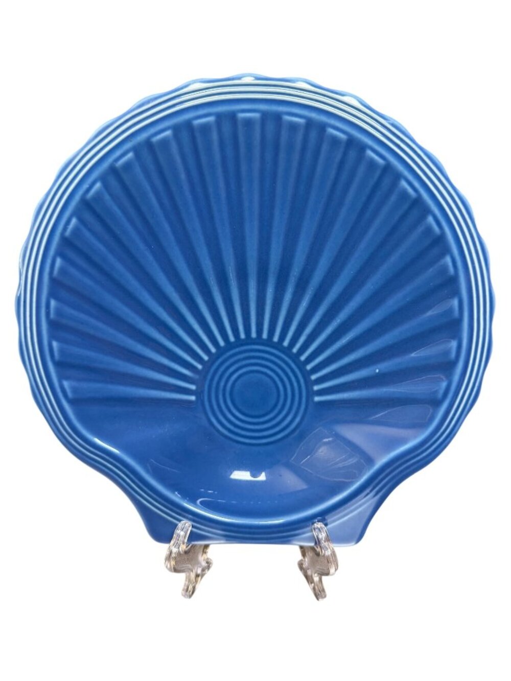 Fiesta Shell Plate Lapis Blue Ceramic Dish Made In USA